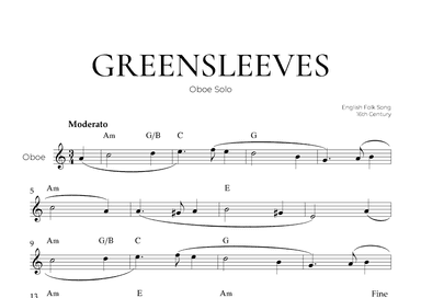 Greensleeves (Oboe Solo) - English Folk Song (arr. Pedro Merendi)