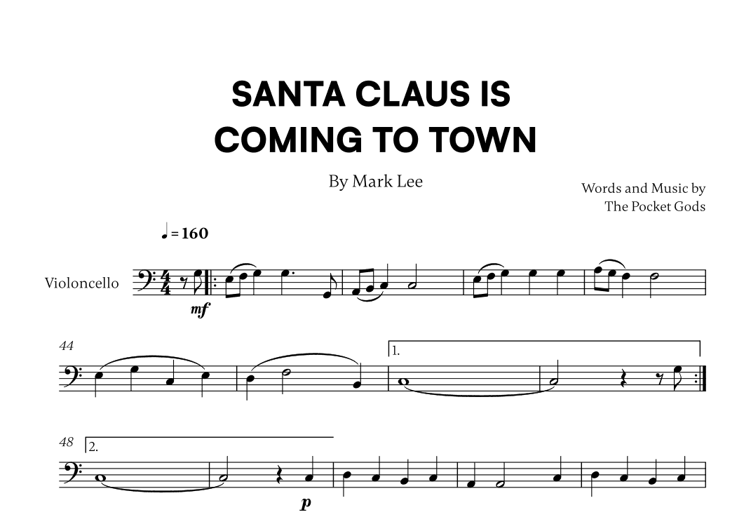 Santa Claus Is Coming To Town (arr. Cadenza Editions)