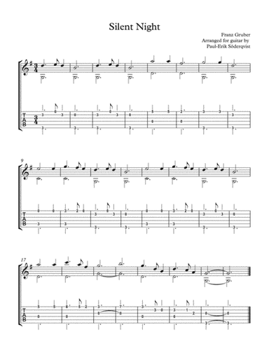 Silent Night, guitar solo (arr. Paul-Erik Söderqvist)