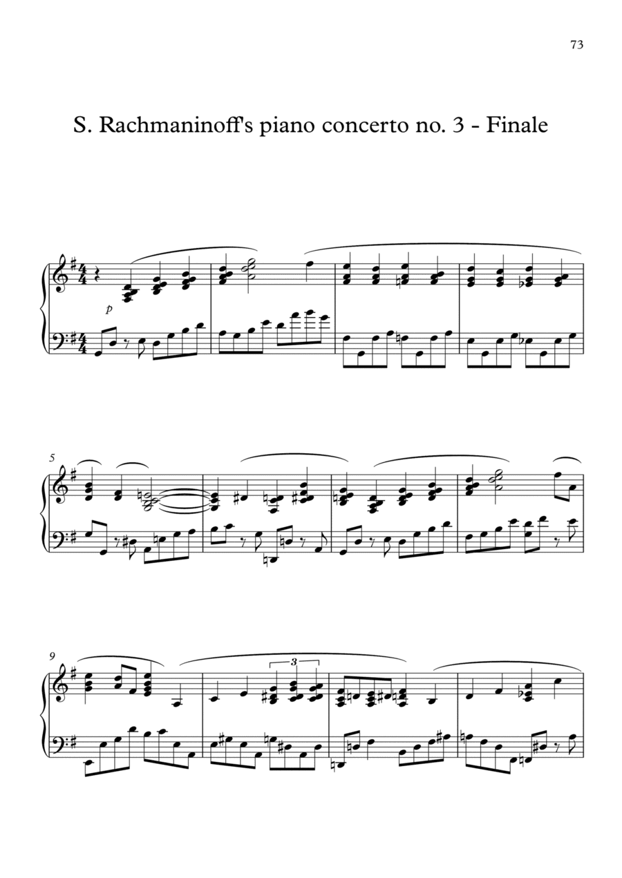 S. Rachmanino? piano concerto no. 3 - theme from Finale (arr. Dimitris Stamatelatos)
