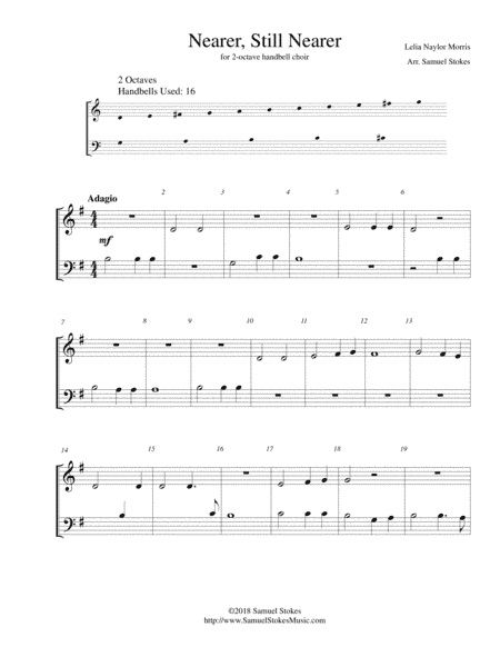 Nearer, Still Nearer - for 2-octave handbell choir (arr. Samuel Stokes)