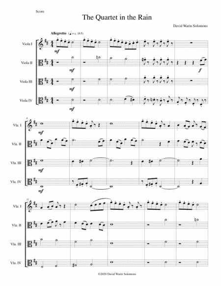 Quartet in the Rain for 4 violas