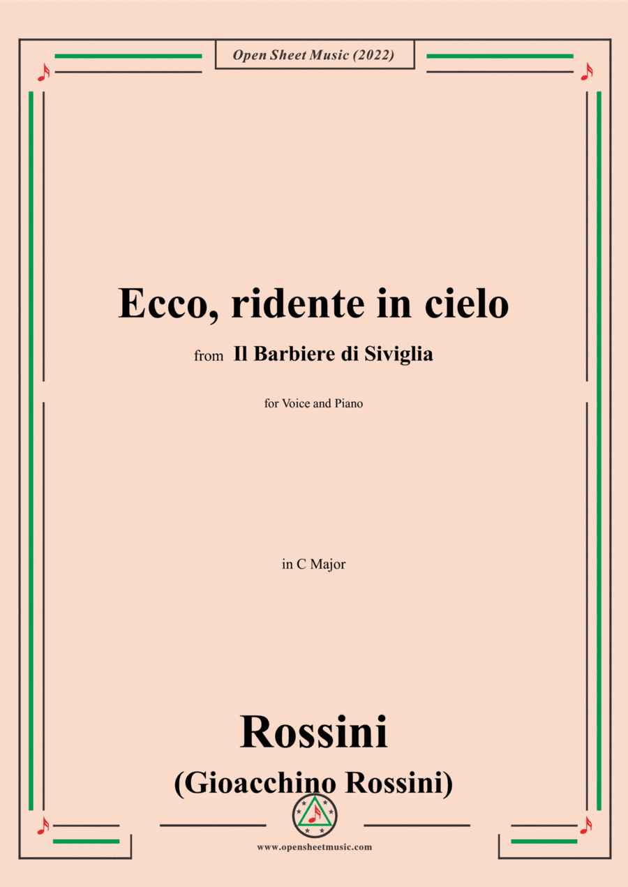 Rossini-Ecco,ridente in cielo,in C Major,from 'Il barbiere di Siviglia(L'inutile precauzione)',for V (arr. Open Cloud)