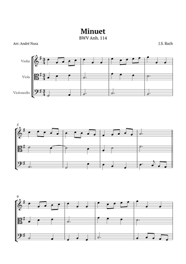 Minuet in G BWV Anh. 114 (arr. André Nusa)
