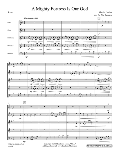 A Mighty Fortress Is Our God (arr. Tim Rumsey)