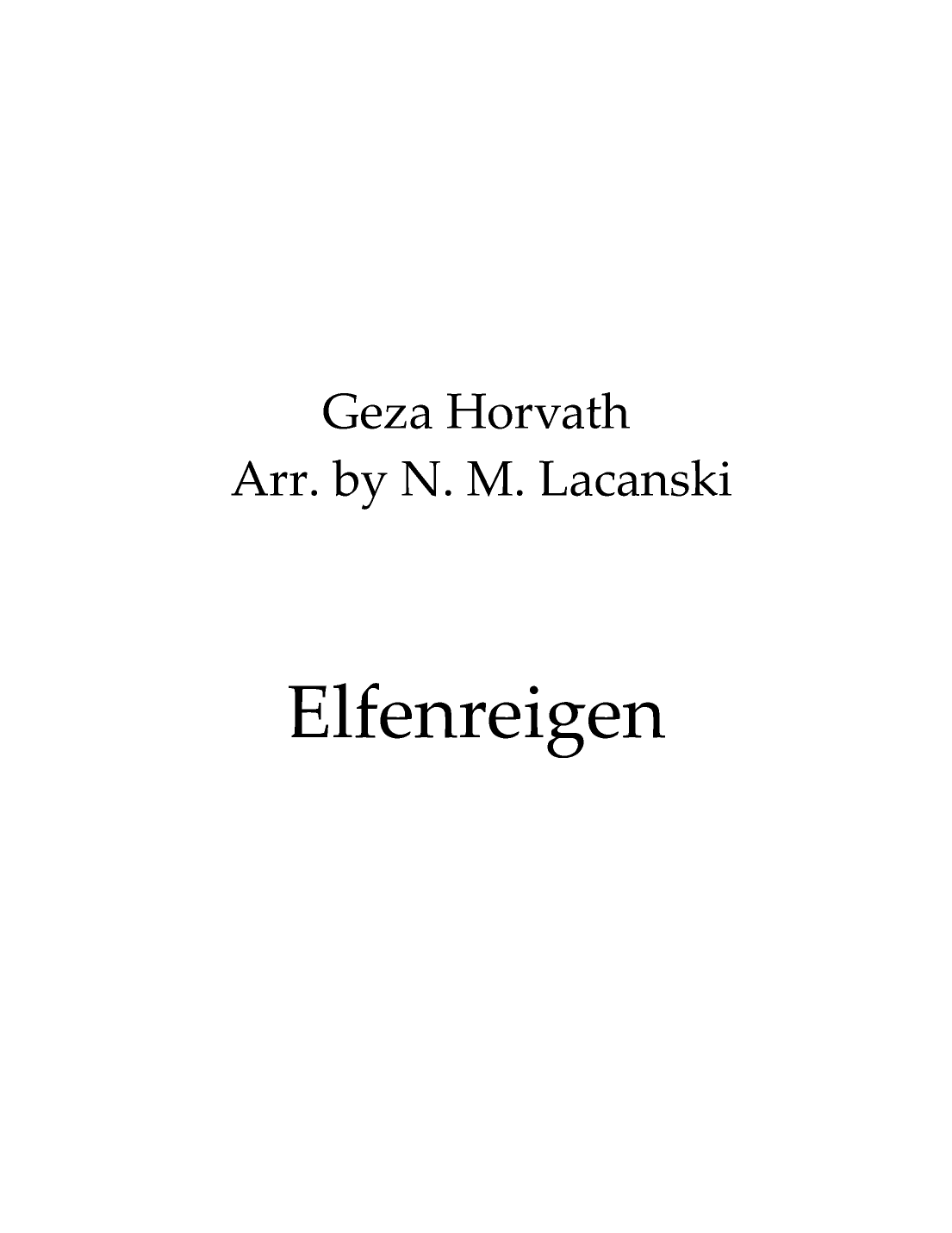 Elfenreigen (arr. Nick Lacanski)
