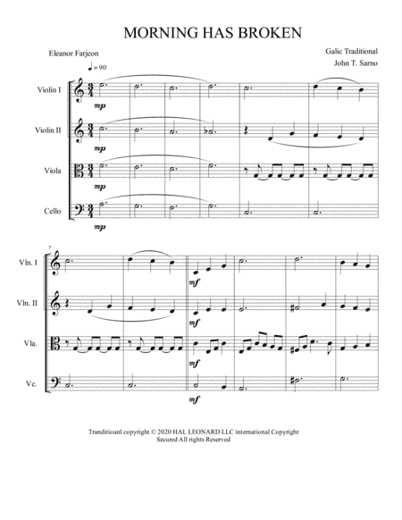 Morning Has Broken (arr. John T Sarno)