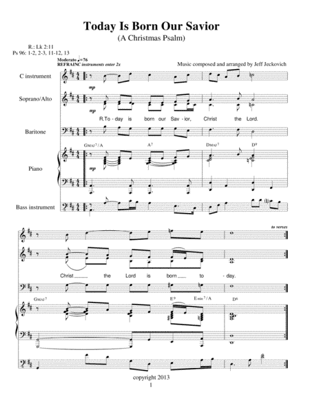 Today Is Born Our Savior (A Christmas Psalm)