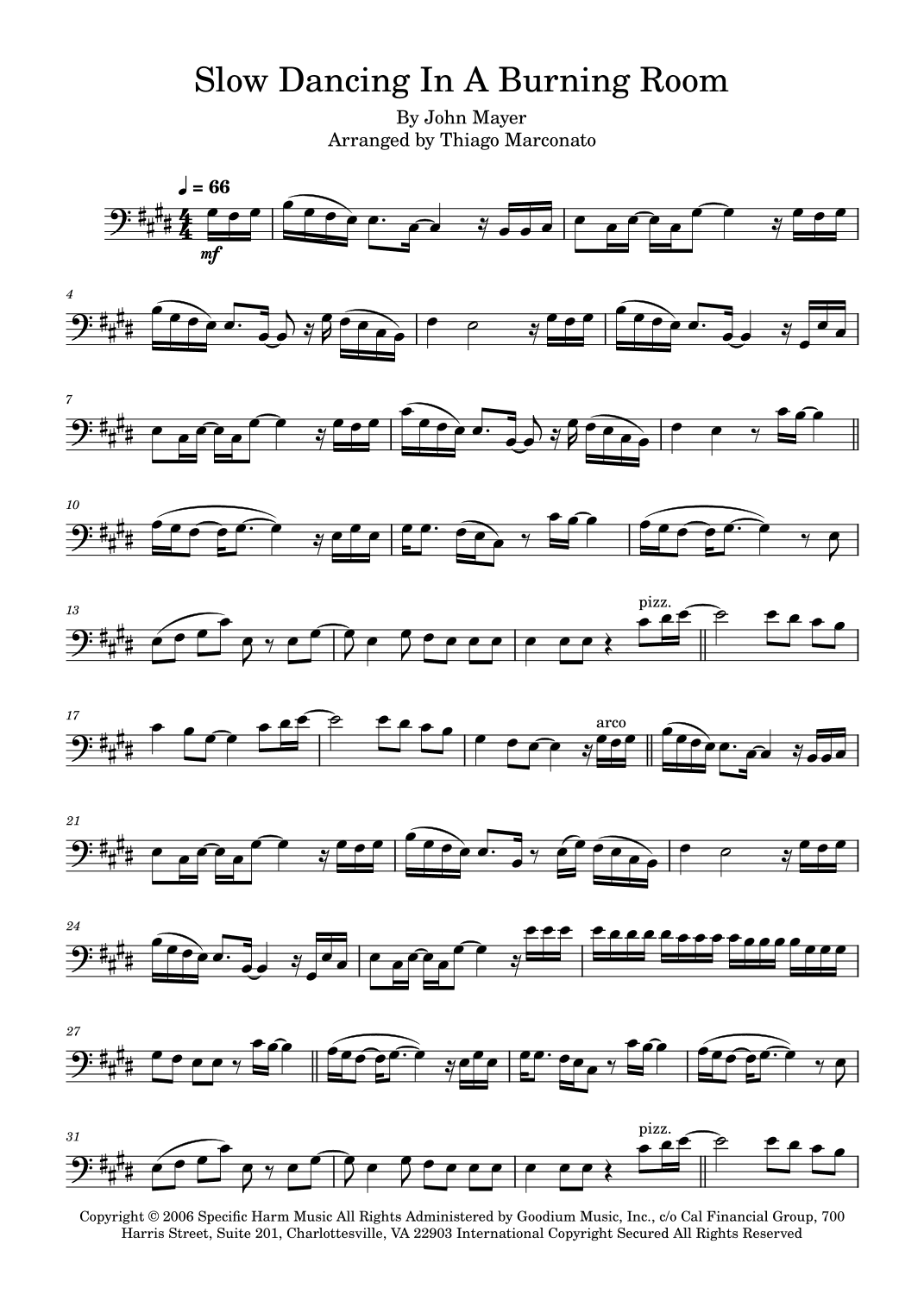 Slow Dancing In A Burning Room (arr. Thiago Marconato)