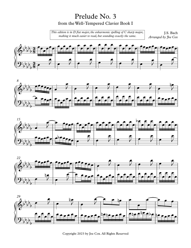 Bach Prelude No. 3 (arr. Joe Cox)