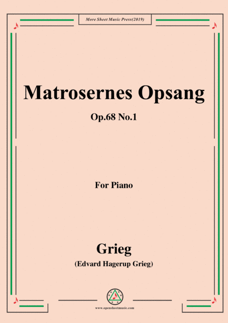Grieg-Matrosernes Opsang Op.68 No.1,for Piano (arr. MSM)
