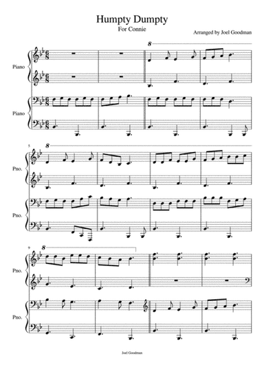 Humpty Dumpty - 4 hands piano (arr. Joel Goodman)