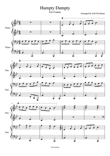 Humpty Dumpty - 4 hands piano (arr. Joel Goodman)