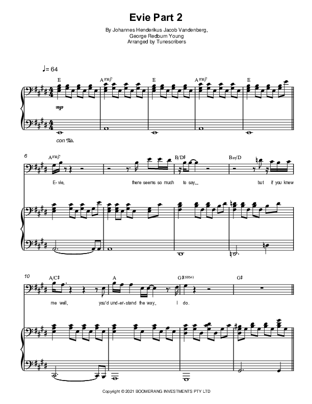 Evie Part 2 (arr. Tunescribers)