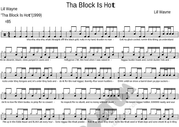 Tha Block Is Hot (arr. COPYDRUM)