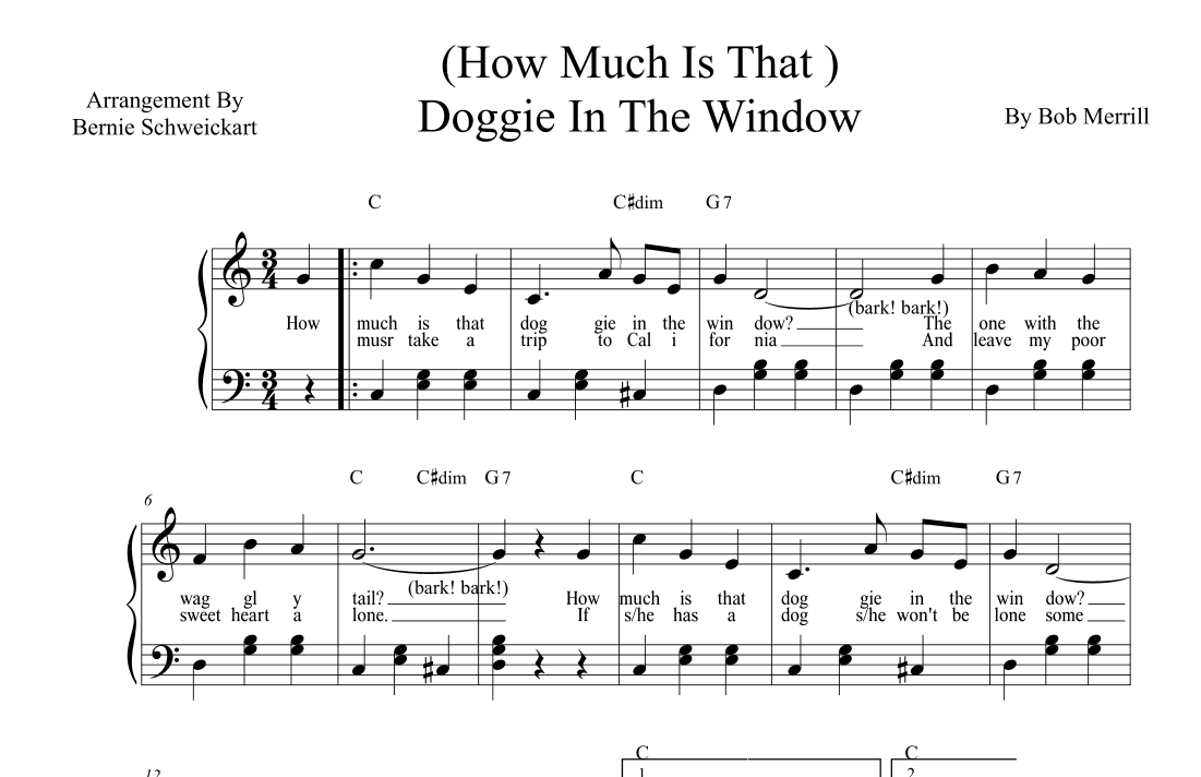 How Much Is That Doggie In The Window (arr. Bernie Schweickart)