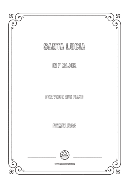Nameless-Santa Lucia in F Major,for voice and piano (arr. MSM)