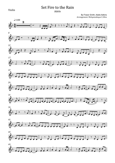 Set Fire To The Rain (arr. Melquisedeque C.Silva)