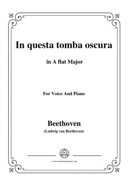 Beethoven-In questa tomba oscura in A flat Major,for voice and piano (arr. MSM)