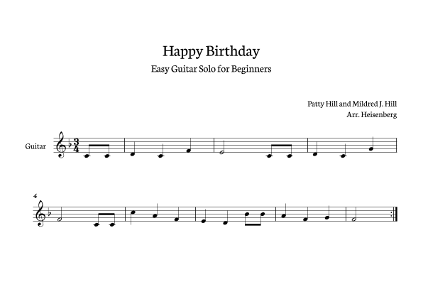 Happy Birthday (arr. Heisenberg)