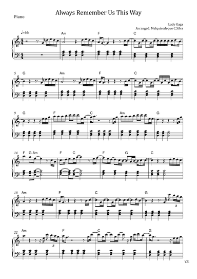 Always Remember Us This Way (arr. Melquisedeque C.Silva)