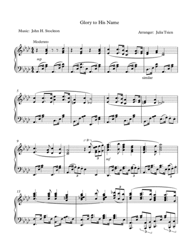 Glory to His Name, piano solo (arr. julia tsien)