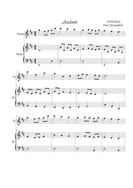 Andante. Flute and piano (arr. Ester Alessandrini)