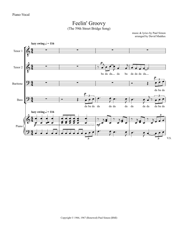 The 59th Street Bridge Song (feelin' Groovy) (arr. David Maddux)