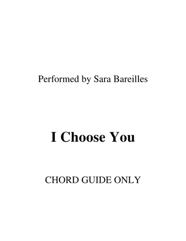I Choose You (arr. RWM)