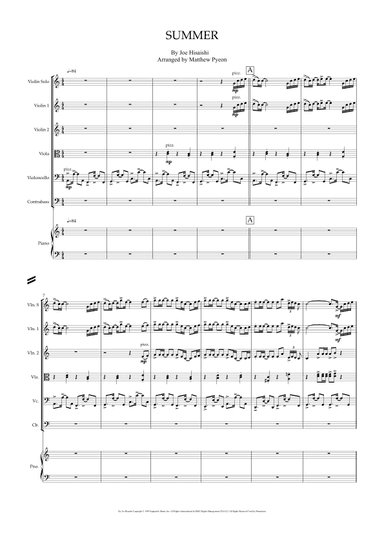 Summer - Score Only (arr. Matthew pyeon)