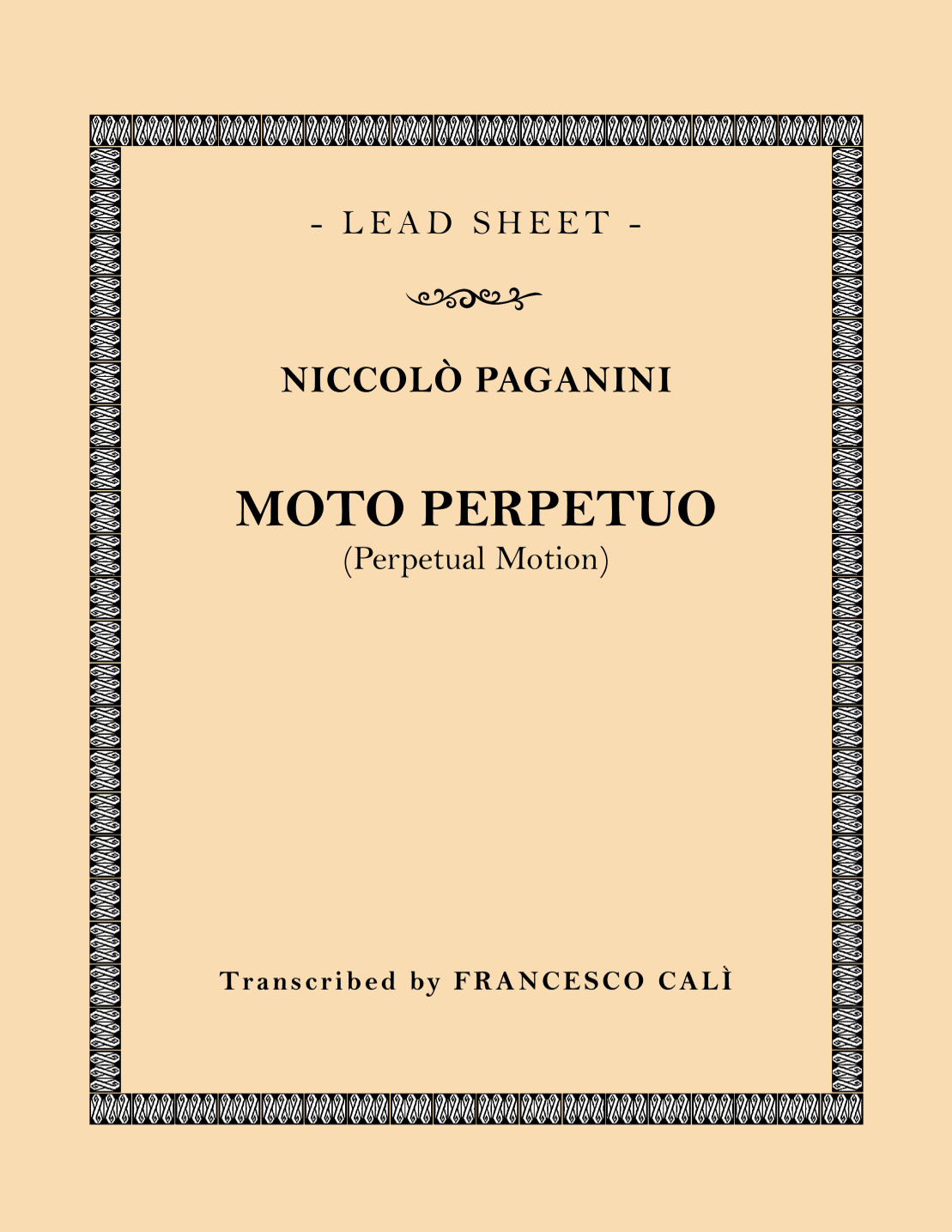 Moto Perpetuo (Perpetual Motion) (arr. Francesco Calì)