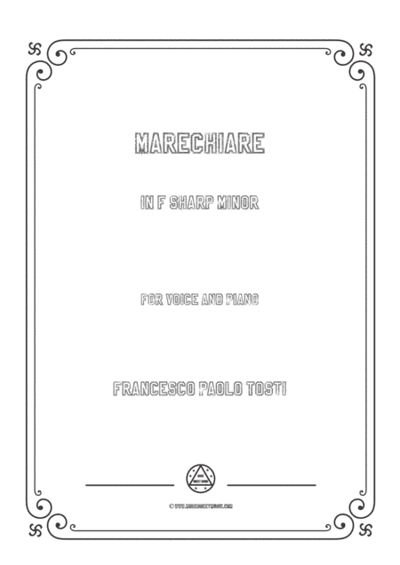 Tosti-Marechiare in f sharp minor,for Voice and Piano (arr. MSM)