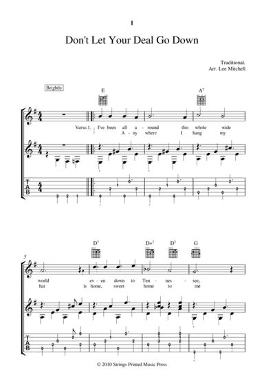 DON'T LET YOUR DEAL GO DOWN (arr. Lee Mitchell)