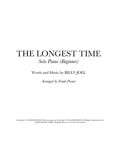 The Longest Time (arr. Frank Pisani)