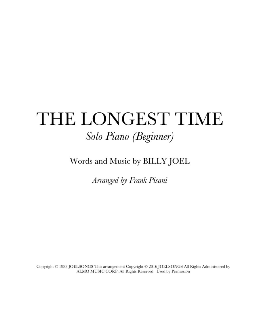 The Longest Time (arr. Frank Pisani)