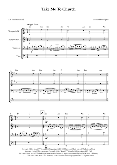 Take Me To Church (arr. Tom Drummond)