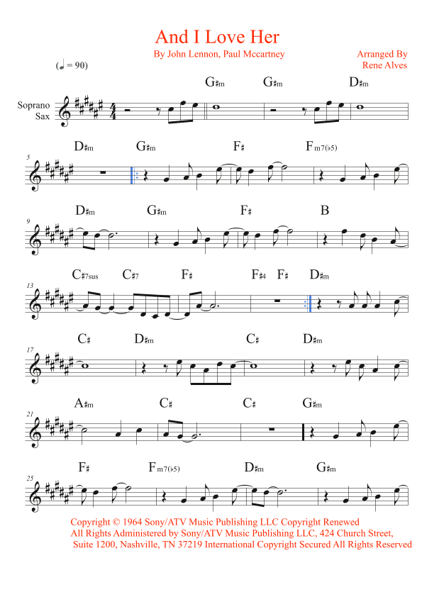 And I Love Her (arr. Rene Alves)