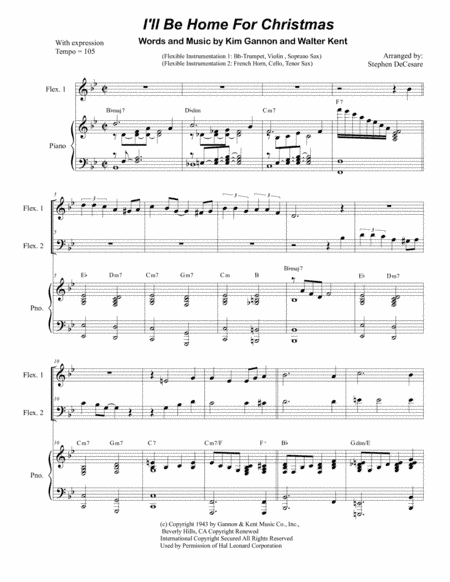 I'll Be Home For Christmas (arr. Stephen DeCesare)