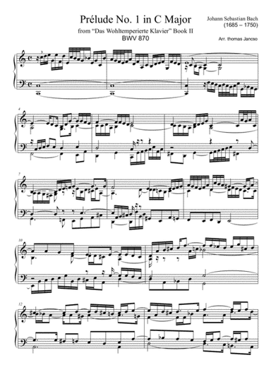Prelude WTK, Book II, No.1 (arr. Thomas Jancso)