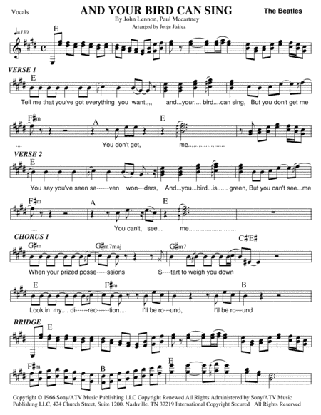 And Your Bird Can Sing (arr. Jorge Juárez)