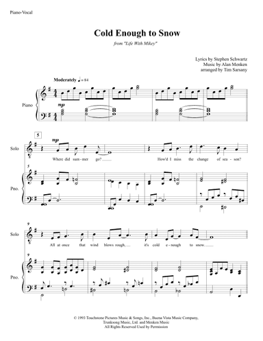 Cold Enough To Snow (arr. Tim Sarsany)