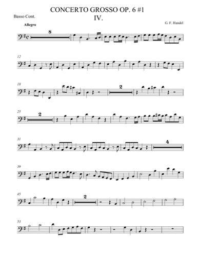Concerto Grosso Op. 6 #1 Movement IV (arr. theupperstaff.com)