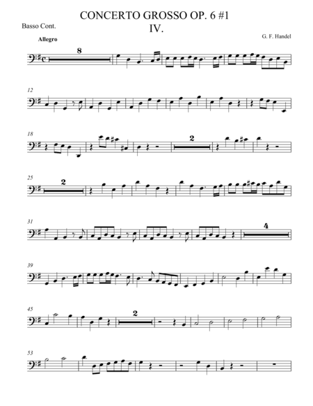 Concerto Grosso Op. 6 #1 Movement IV (arr. theupperstaff.com)