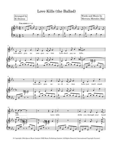 Love Kills (the Ballad) (arr. M. Denton)