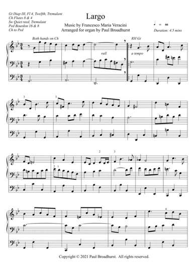 Largo by Veracini, arranged for pipe organ (arr. Paul Broadhurst)