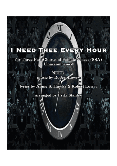 I Need Thee Every Hour - SSA A Cappella (arr. Fritz Stanley)