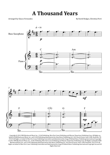 A Thousand Years (arr. Glauco Fernandes)