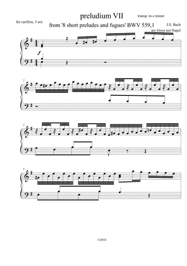 Preludium VII for carillon (arr. Goos ten Napel)