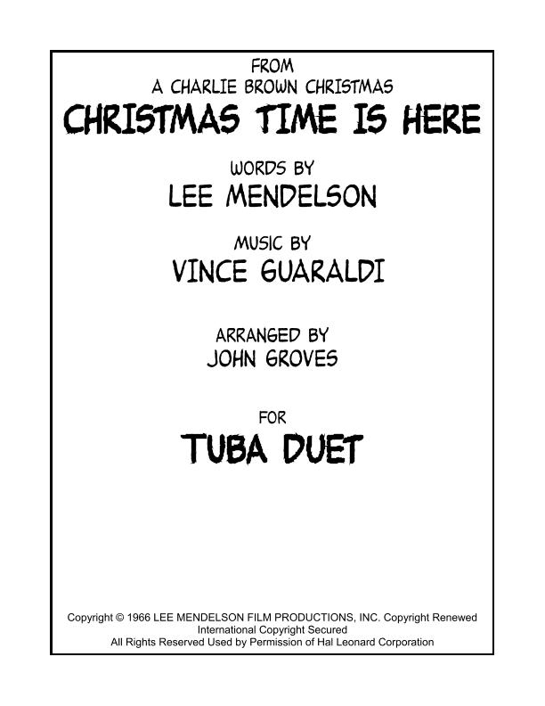 Christmas Time Is Here (arr. John Groves)