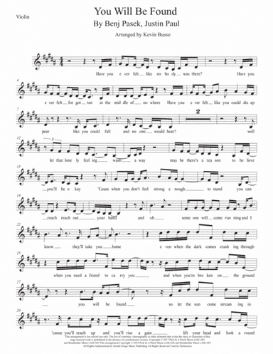 You Will Be Found (arr. Kevin Busse)